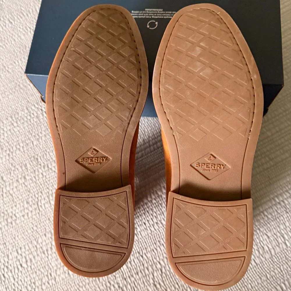 NEW Sperry Mens Gold Cup Exeter Chelsea Boots Tan Suede Size 9.5 W